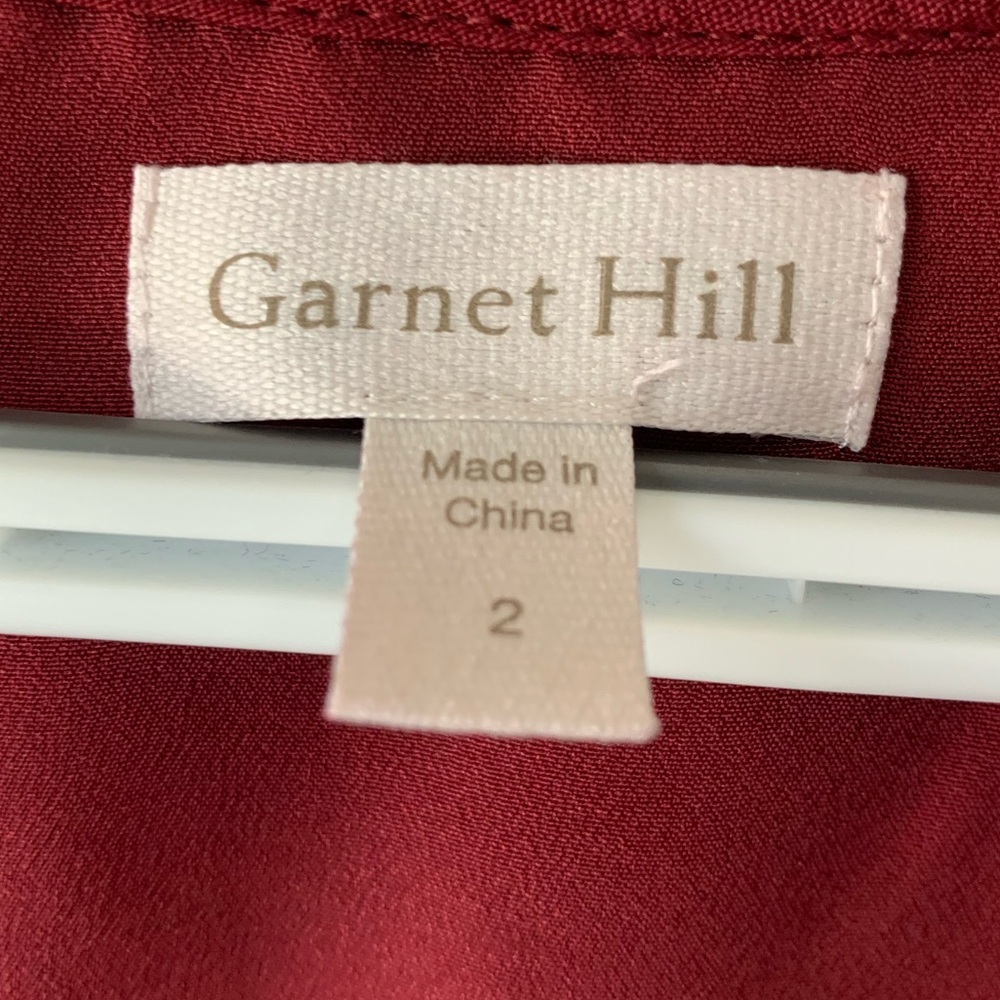 Garnet Hill Maroon Floral Boho Cottagecore Day Mini Dress Size 2 - Picture 9 of 9